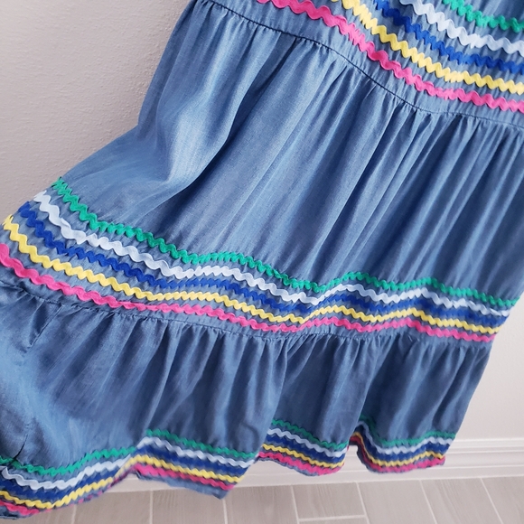 Crown & Ivy Sleeveless Tiered Ric Rac Spring Maxi Dress L Large - Picture 4 of 9